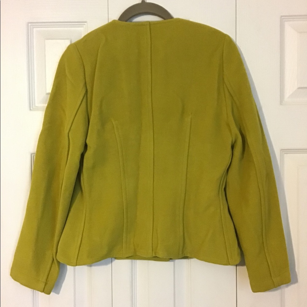 Dei Tre Pea Coat Jacket Sz S Chartreuse View 2